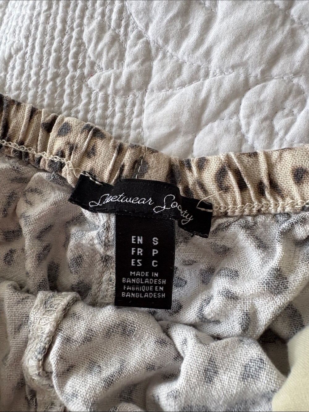 Women's Leopard Print Lounge Shorts - Beige/Black - Picture 2 of 2